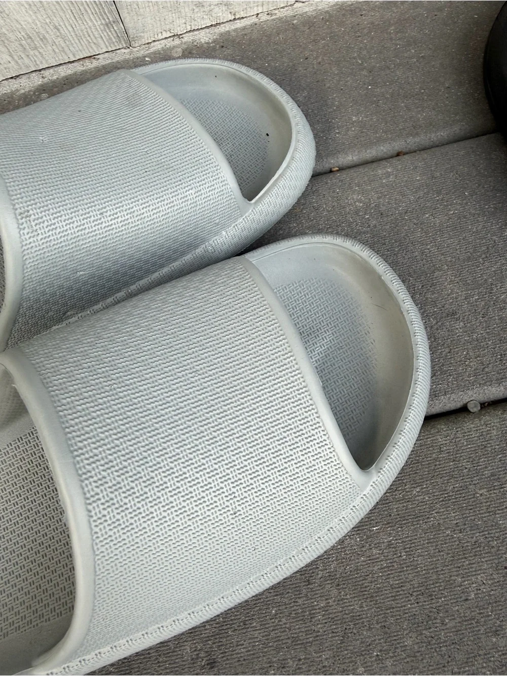Light Gray Slide Sandals - Minimal Open Toe Slides-worn once